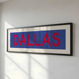 Framed Dallas Blue and Red Bus Scroll - Tejas Country Club