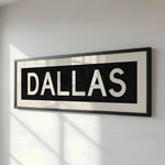 Framed Dallas Bus Scroll Sign - Tejas Country Club