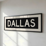 Framed Dallas Bus Scroll Sign - Tejas Country Club