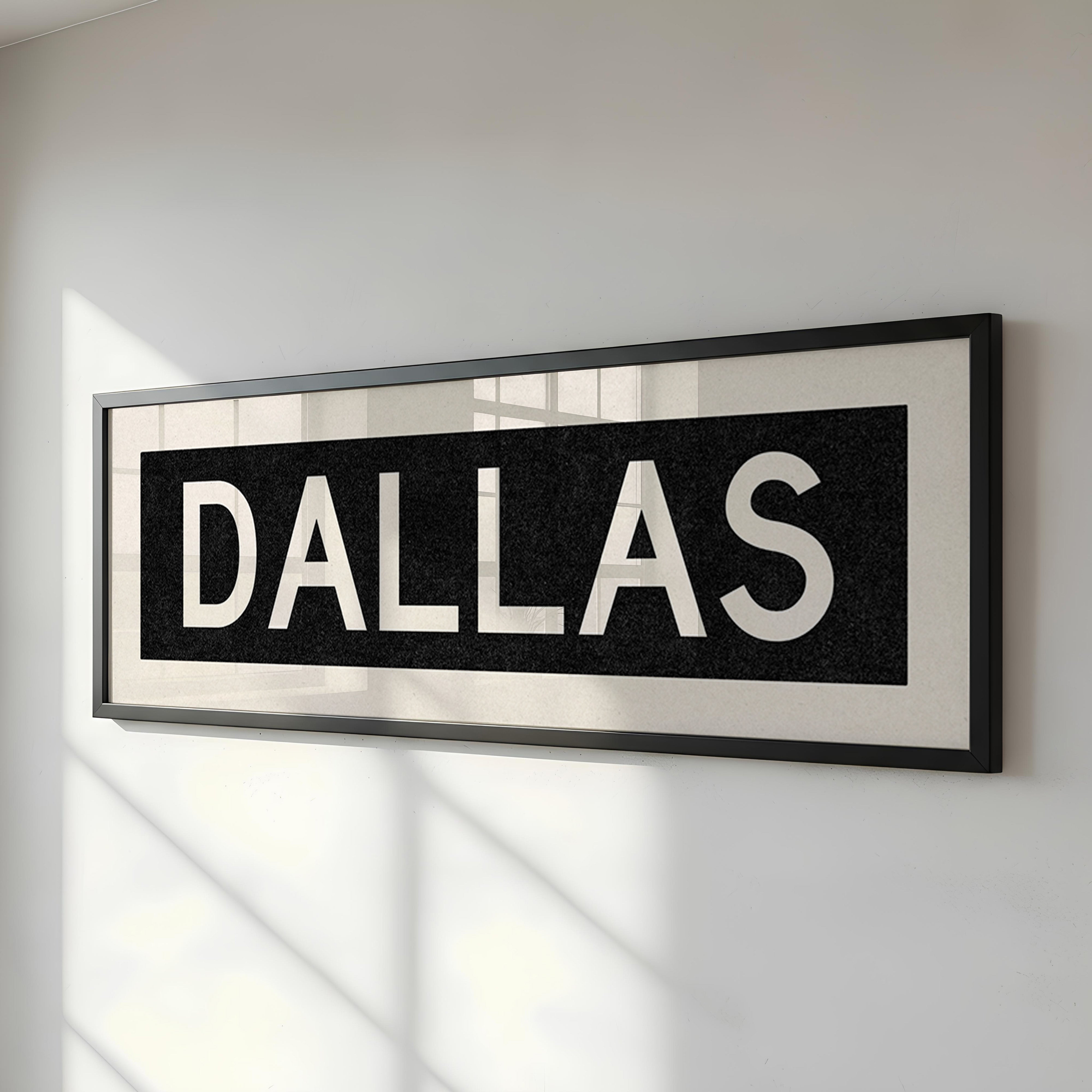 Framed Dallas Bus Scroll Sign - Tejas Country Club