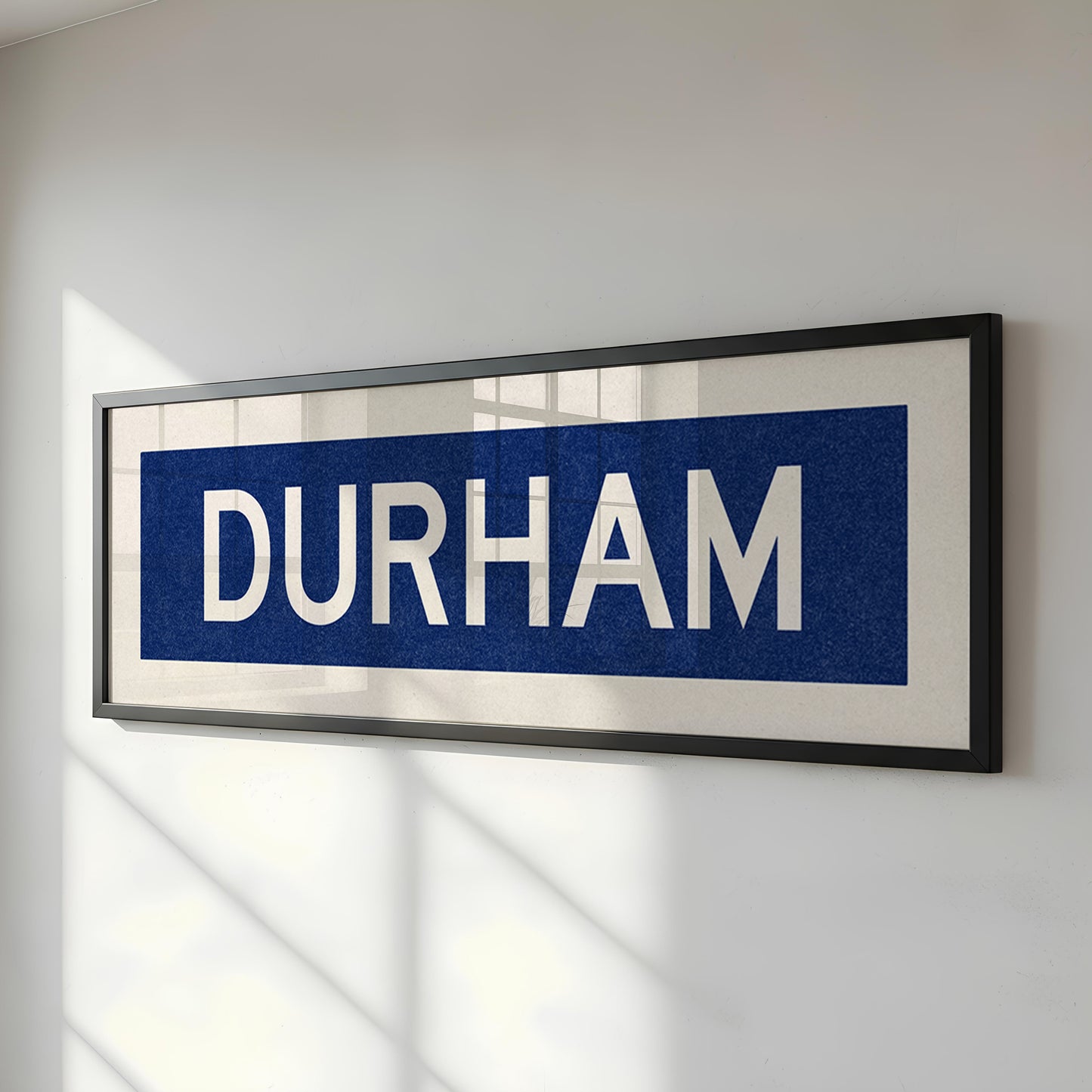 Framed Durham Blue Bus Scroll