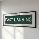 Framed East Lansing Green Bus Scroll - Tejas Country Club