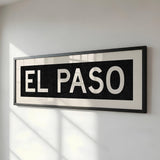 Framed El Paso Bus Scroll Sign - Tejas Country Club