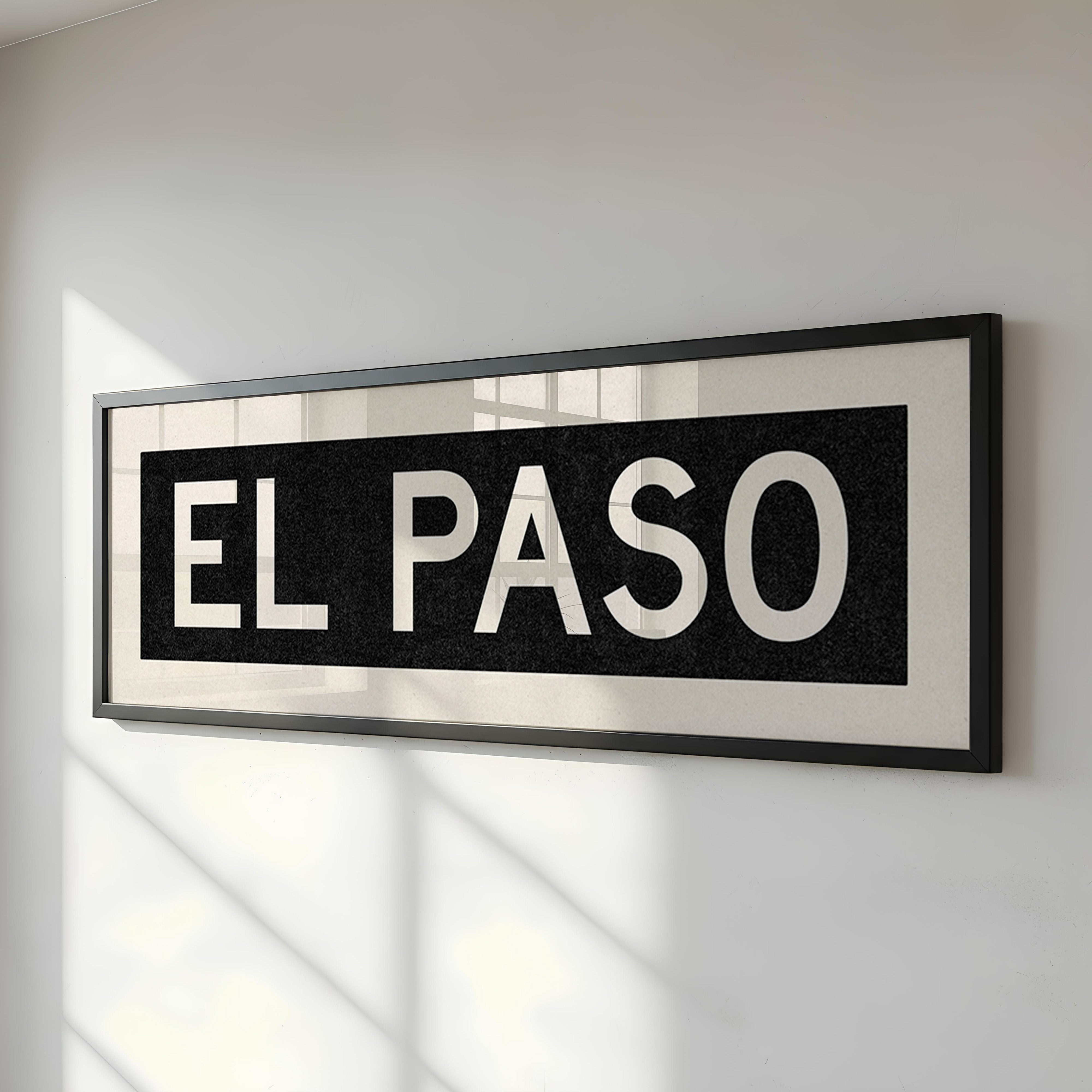 Framed El Paso Bus Scroll Sign - Tejas Country Club