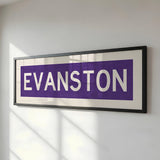 Framed Evanston Purple Bus Scroll - Tejas Country Club