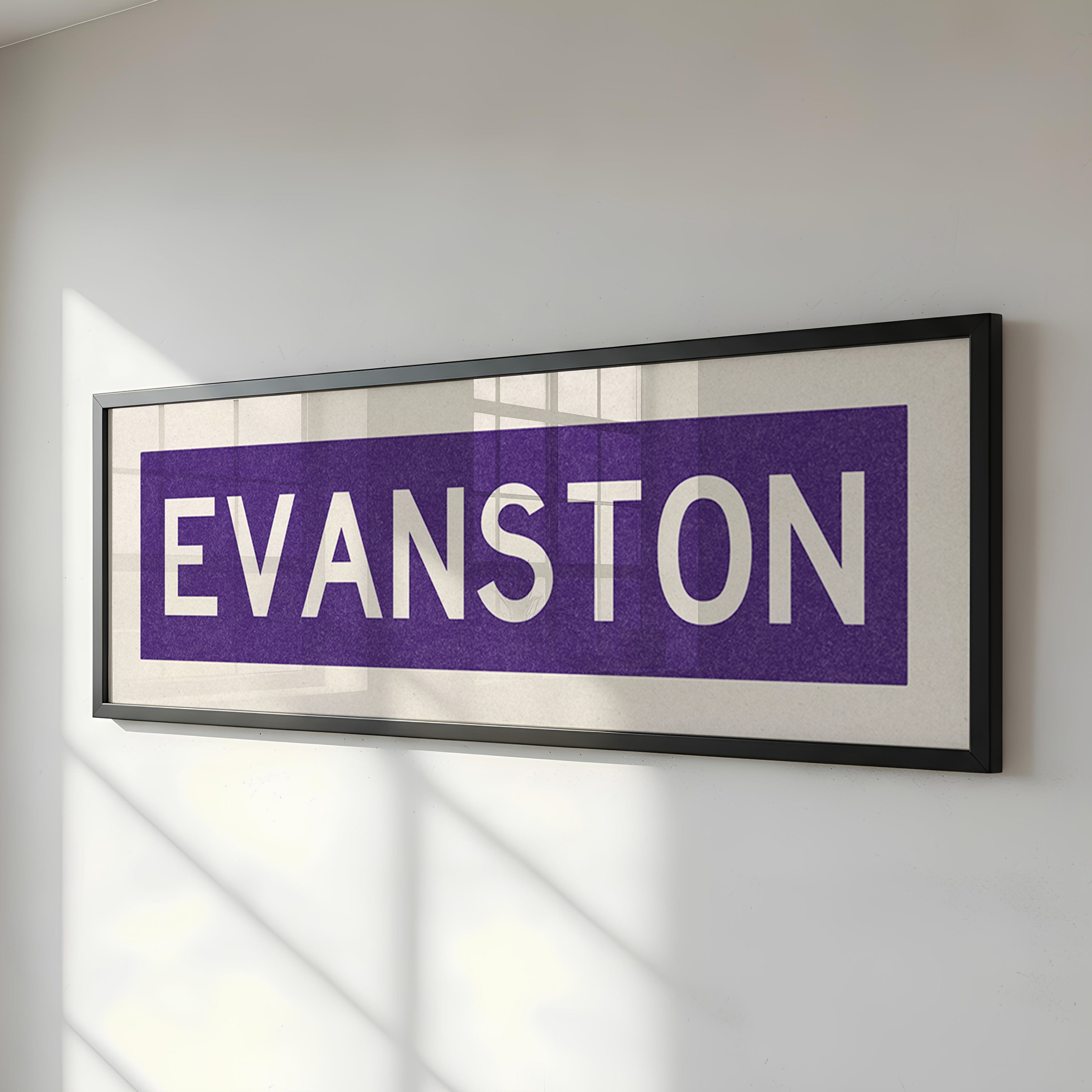 Framed Evanston Purple Bus Scroll - Tejas Country Club