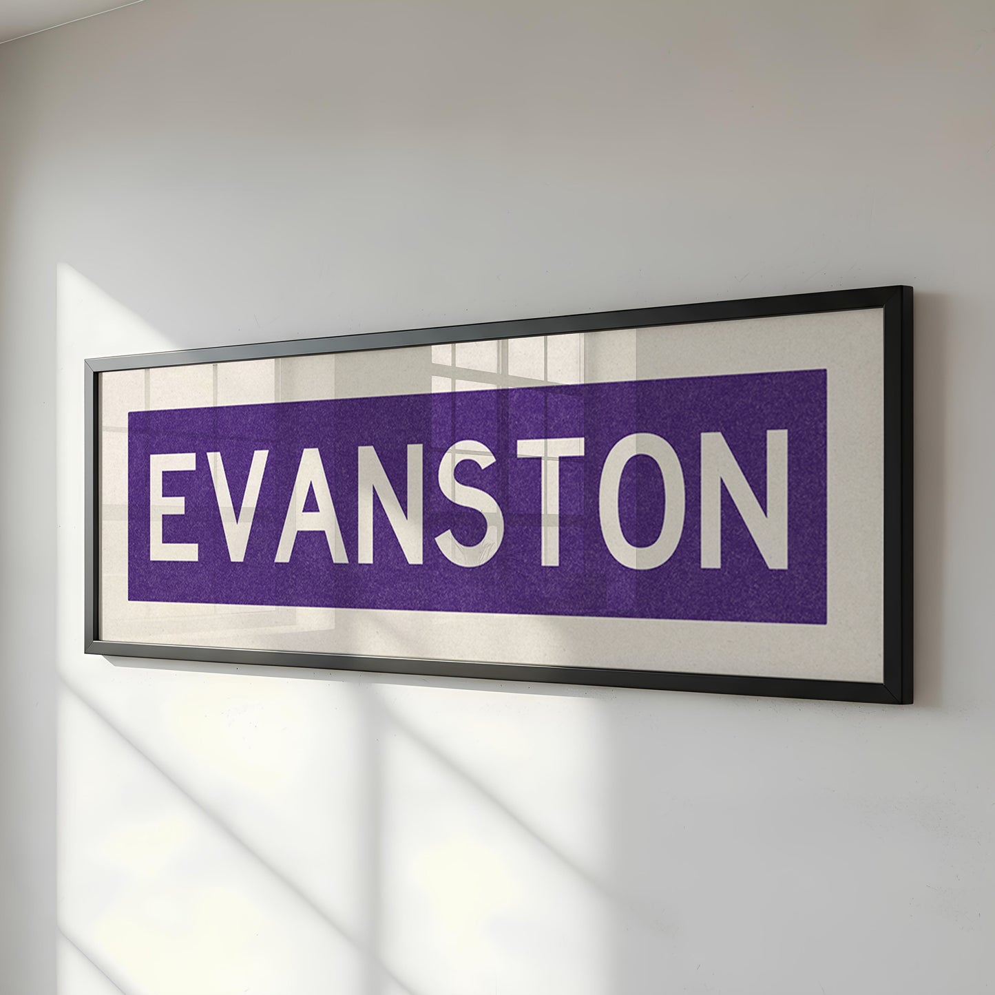Framed Evanston Purple Bus Scroll