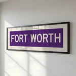 Framed Fort Worth Purple Bus Scroll - Tejas Country Club