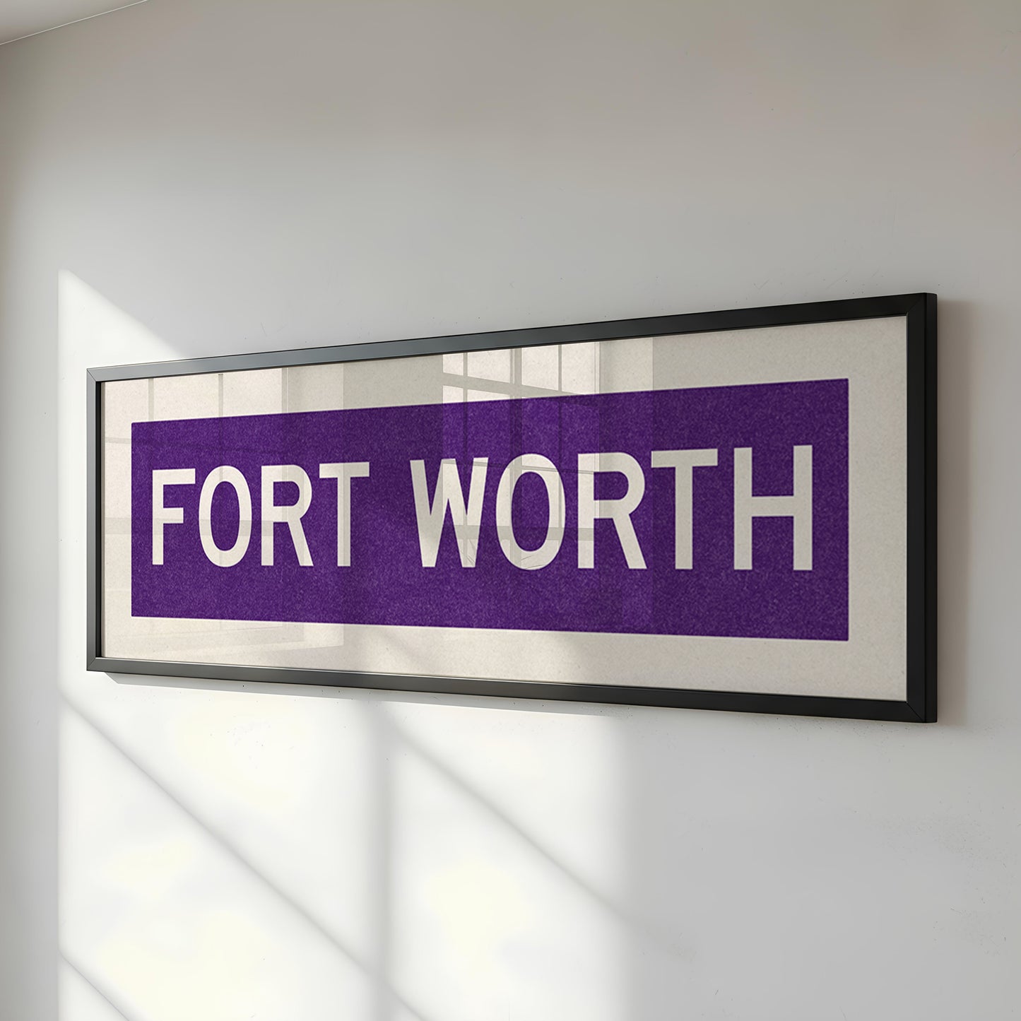 Framed Fort Worth Purple Bus Scroll
