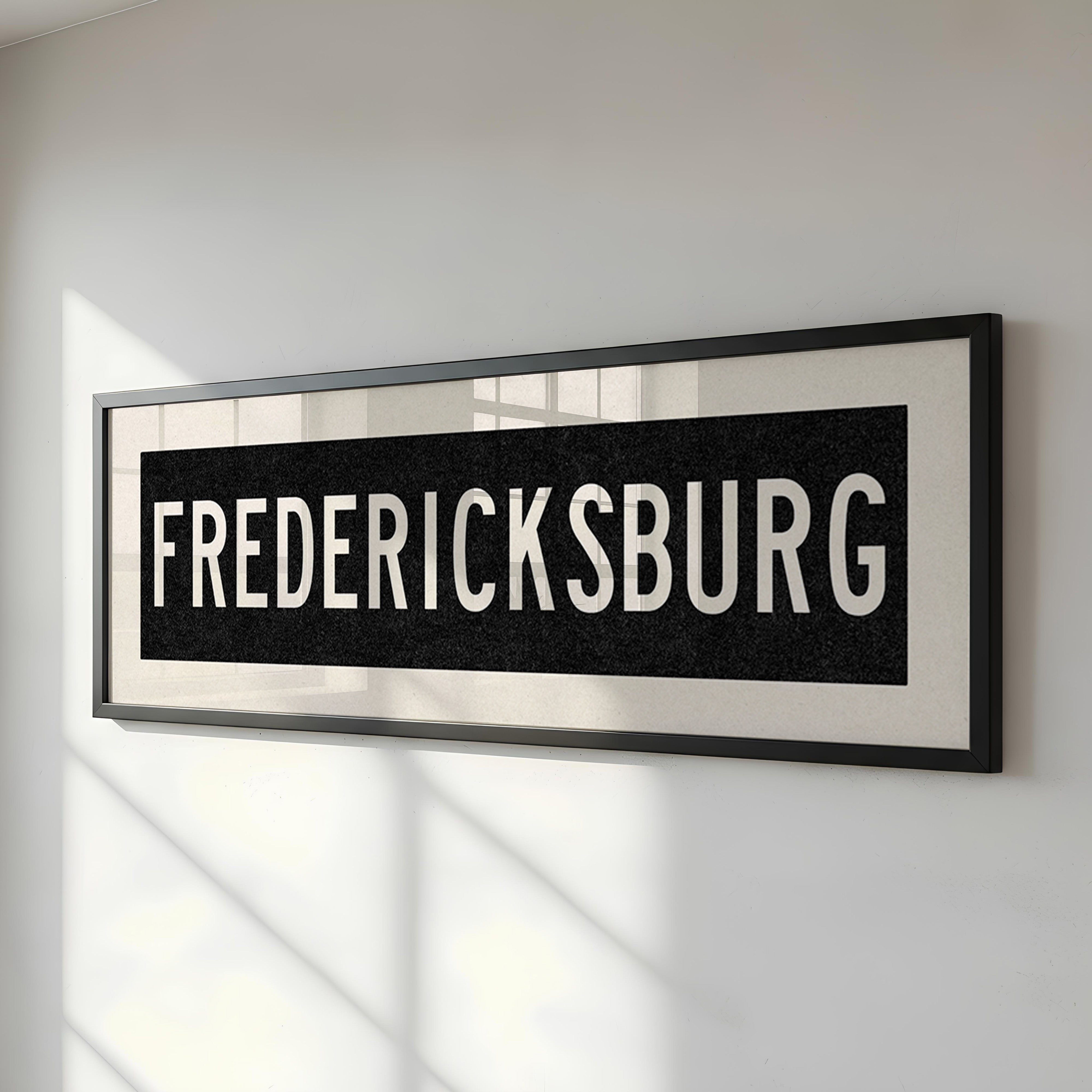 Framed Fredericksburg Bus Scroll Sign - Tejas Country Club