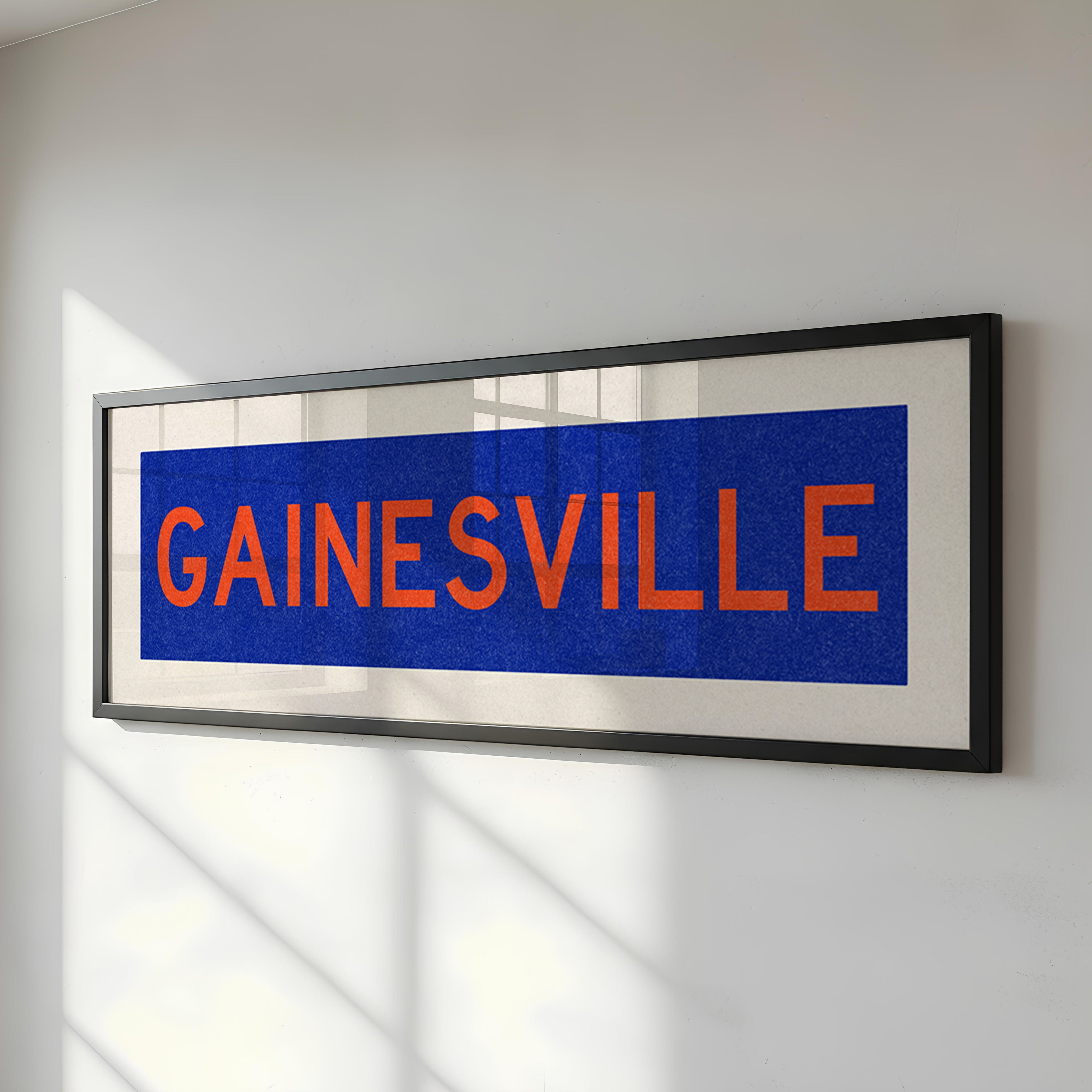 Framed Gainesville Blue Bus Scroll - Tejas Country Club