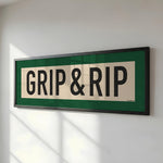 Framed Grip and Rip Golf Art Scroll Sign - Tejas Country Club