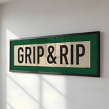 Framed Grip and Rip Golf Art Scroll Sign - Tejas Country Club