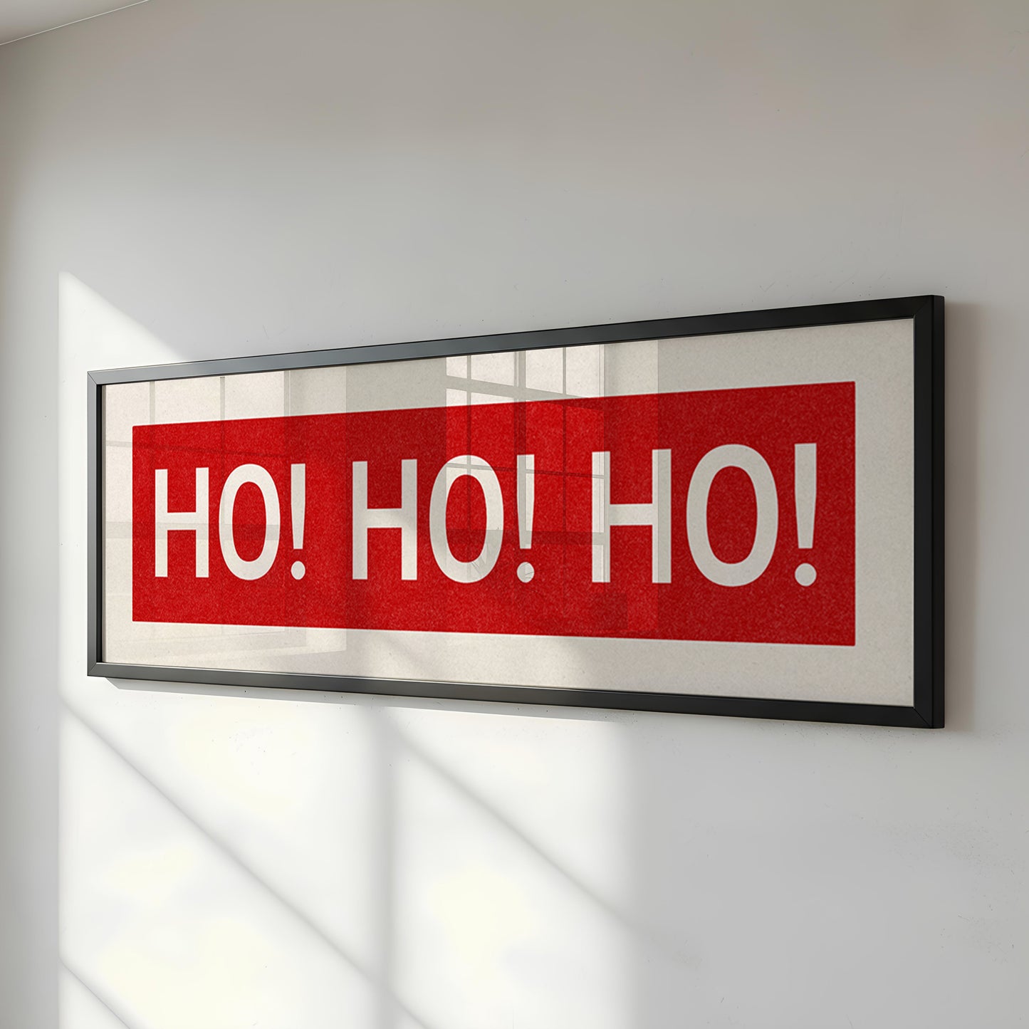 Framed Ho! Ho! Ho! Red Christmas Art Print