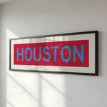 Framed Houston Baby Blue Bus Scroll - Tejas Country Club