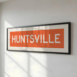 Framed Huntsville Orange and White Bus Scroll - Tejas Country Club