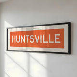 Framed Huntsville Orange and White Bus Scroll - Tejas Country Club