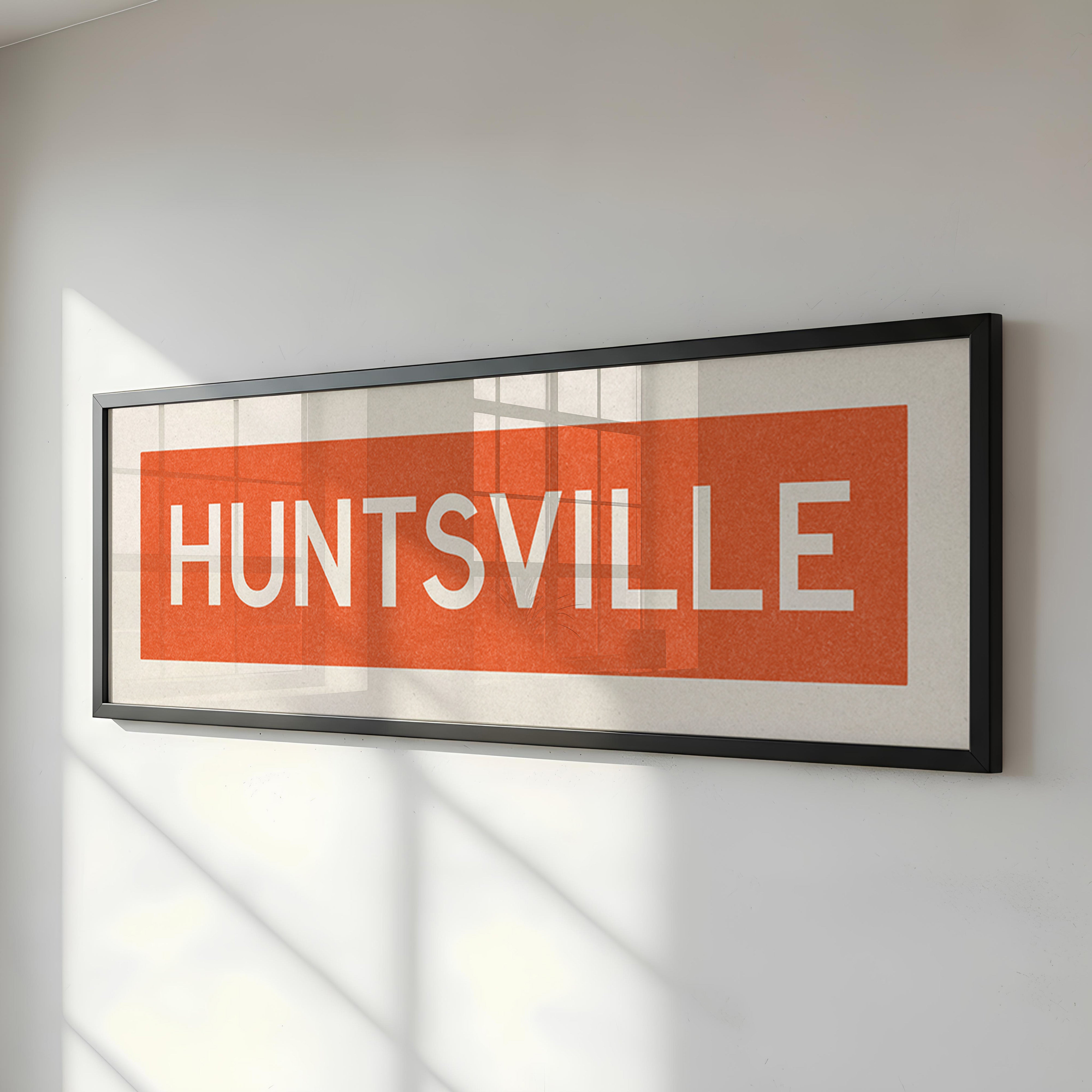 Framed Huntsville Orange and White Bus Scroll - Tejas Country Club