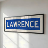Framed Lawrence Blue Bus Scroll - Tejas Country Club