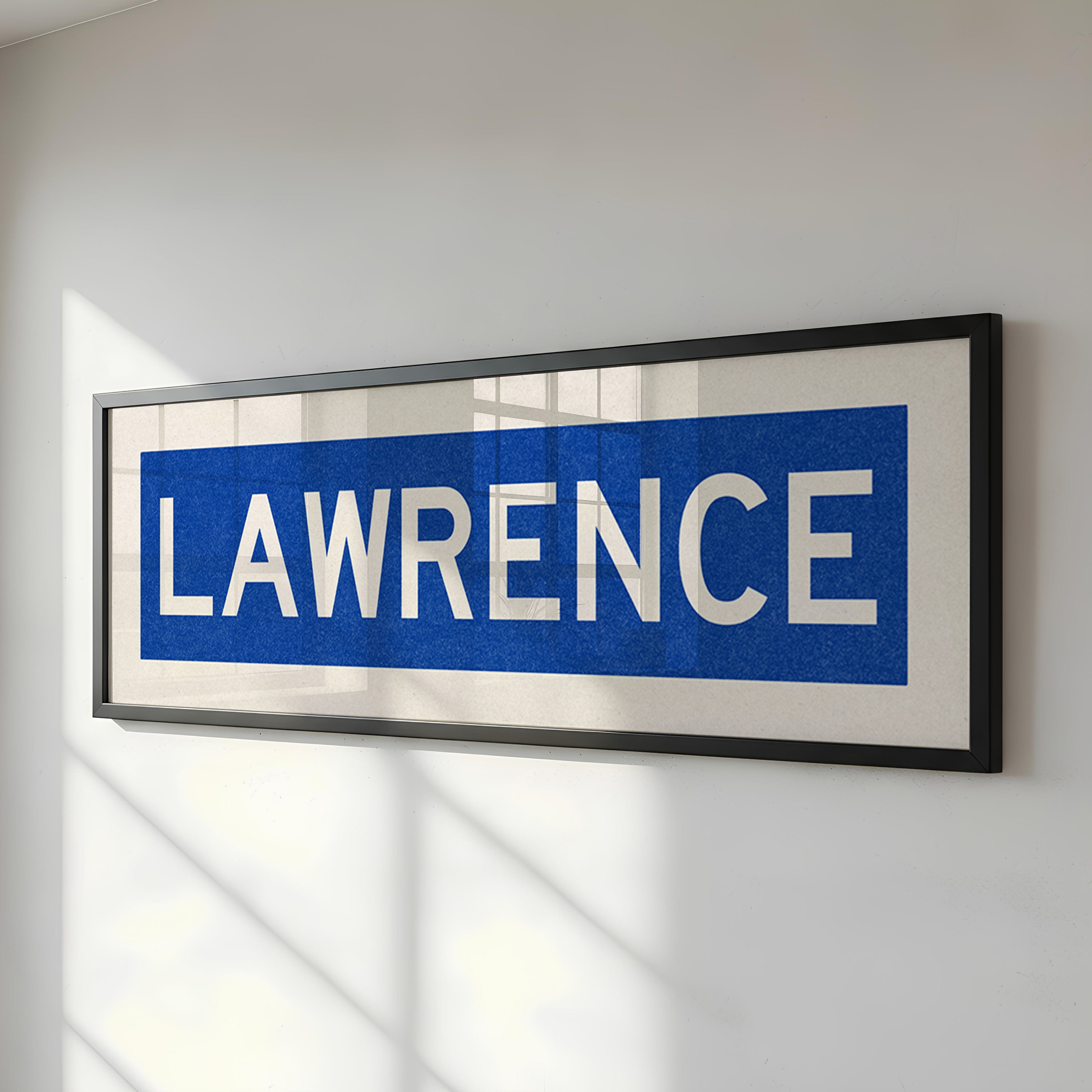 Framed Lawrence Blue Bus Scroll - Tejas Country Club
