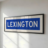 Framed Lexington Blue Bus Scroll - Tejas Country Club