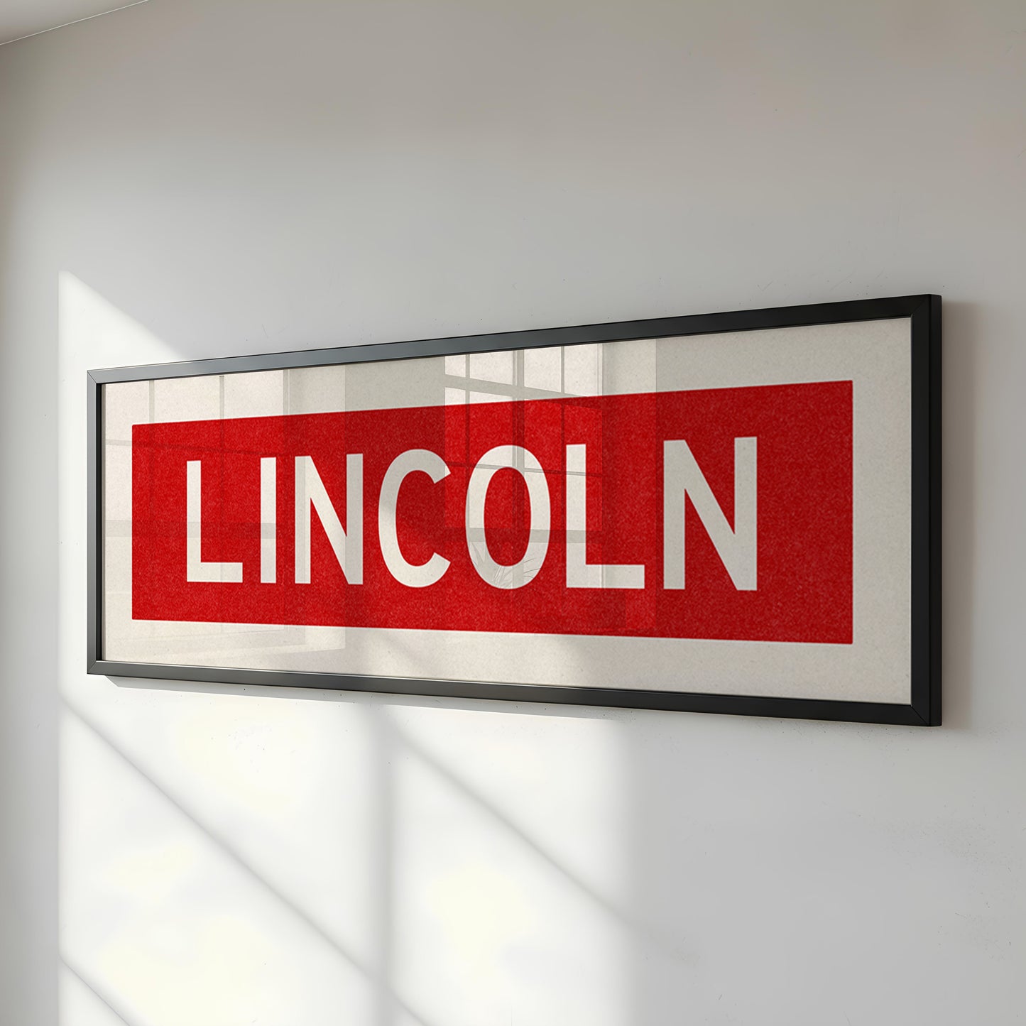 Framed Lincoln Bus Scroll