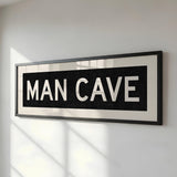 Framed Man Cave Bus Scroll Sign - Tejas Country Club