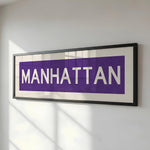 Framed Manhattan Purple Bus Scroll - Tejas Country Club