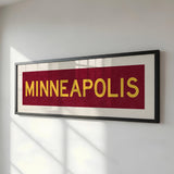 Framed Minneapolis Maroon Bus Scroll - Tejas Country Club