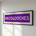 Framed Nacogdoches Purple and White Bus Scroll - Tejas Country Club