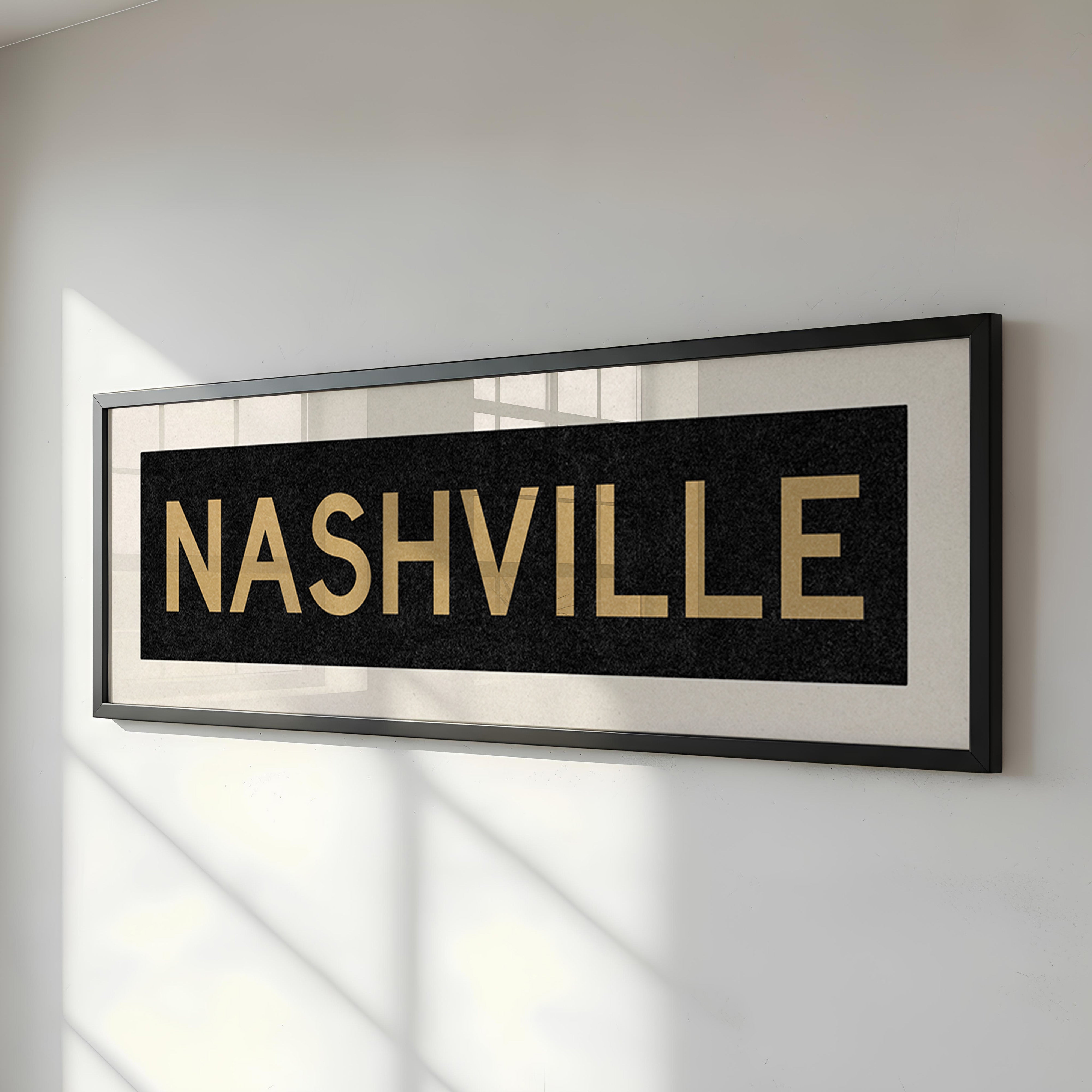 Framed Nashville Black and Gold Bus Scroll - Tejas Country Club