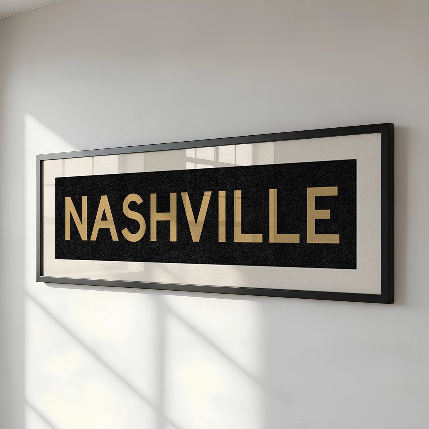 Framed Nashville Black and Gold Bus Scroll