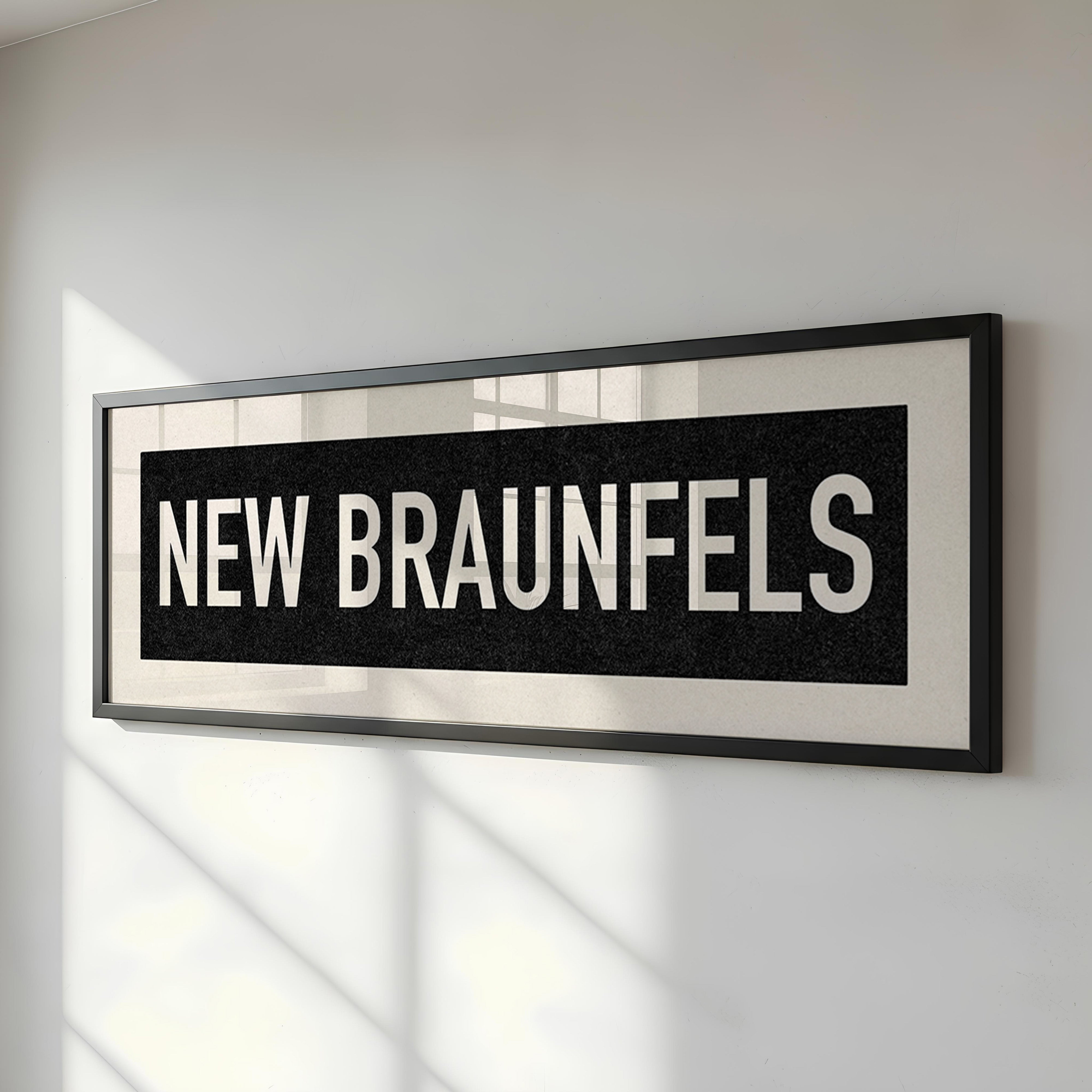 Framed New Braunfels Bus Scroll Sign - Tejas Country Club