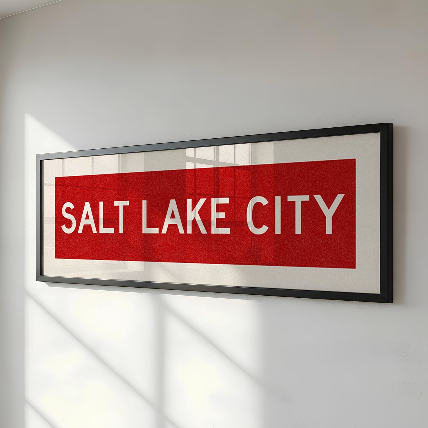 Framed Salt Lake City Red Bus Scroll