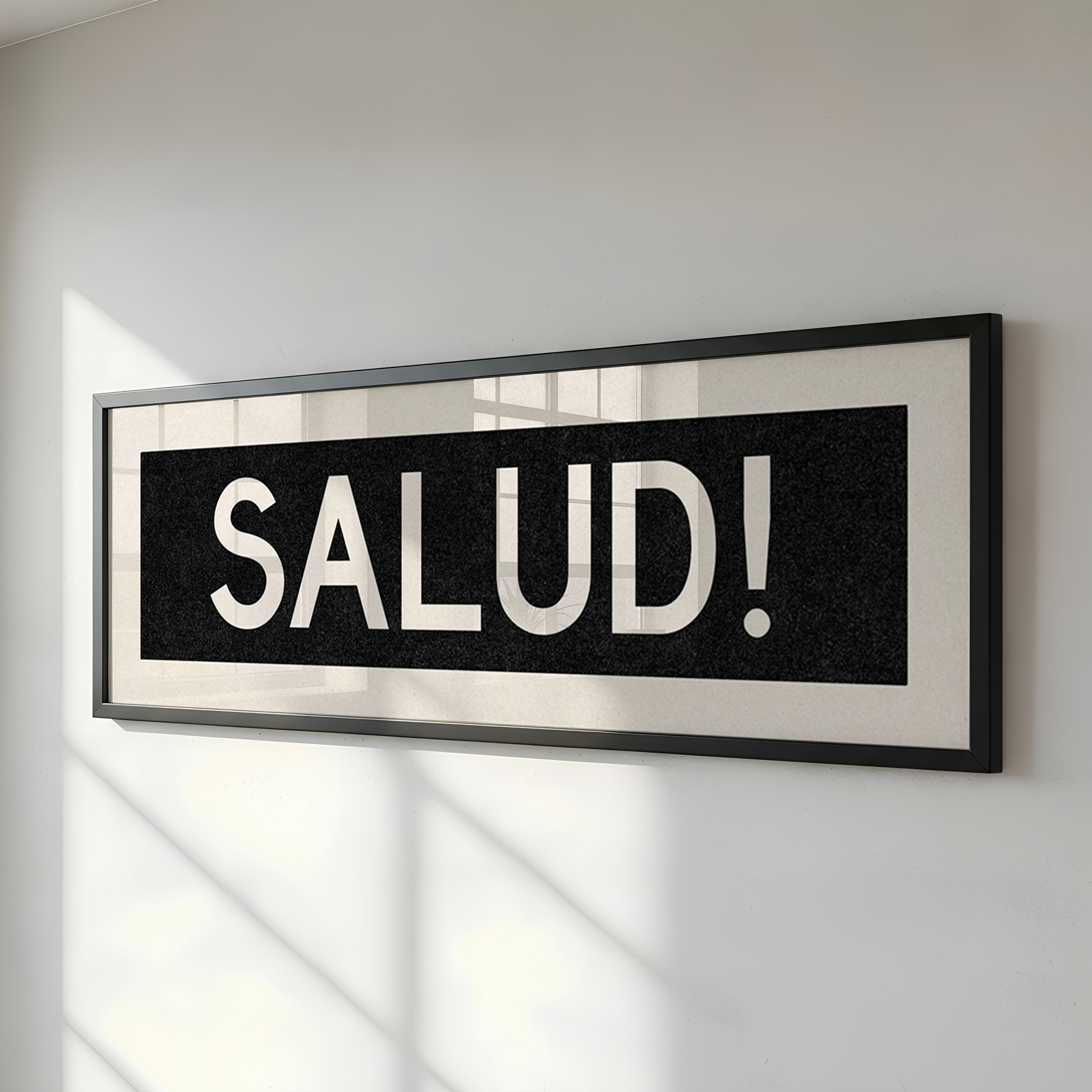 Framed Salud! Bus Scroll Sign - Tejas Country Club