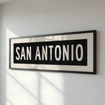 Framed San Antonio Bus Scroll Sign - Tejas Country Club