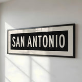 Framed San Antonio Bus Scroll Sign - Tejas Country Club