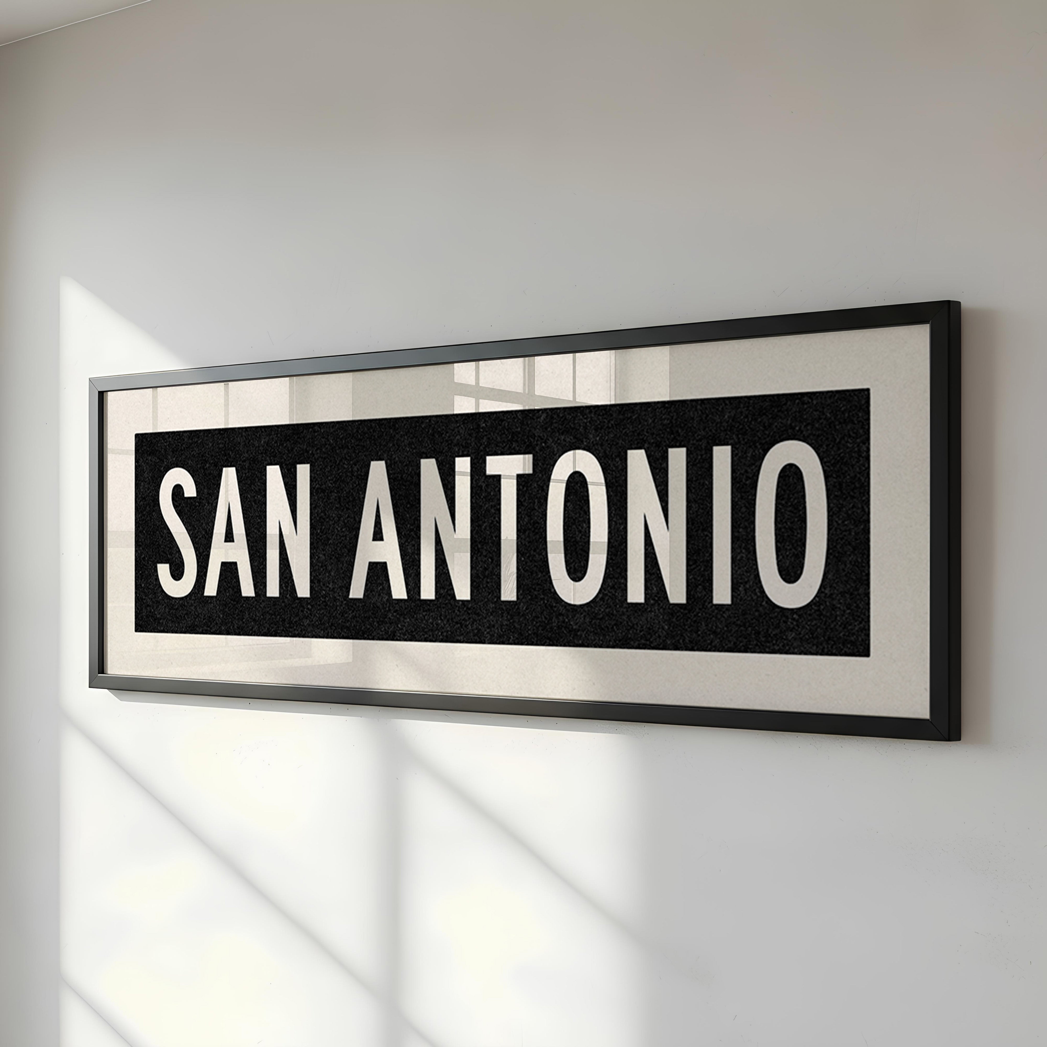 Framed San Antonio Bus Scroll Sign - Tejas Country Club