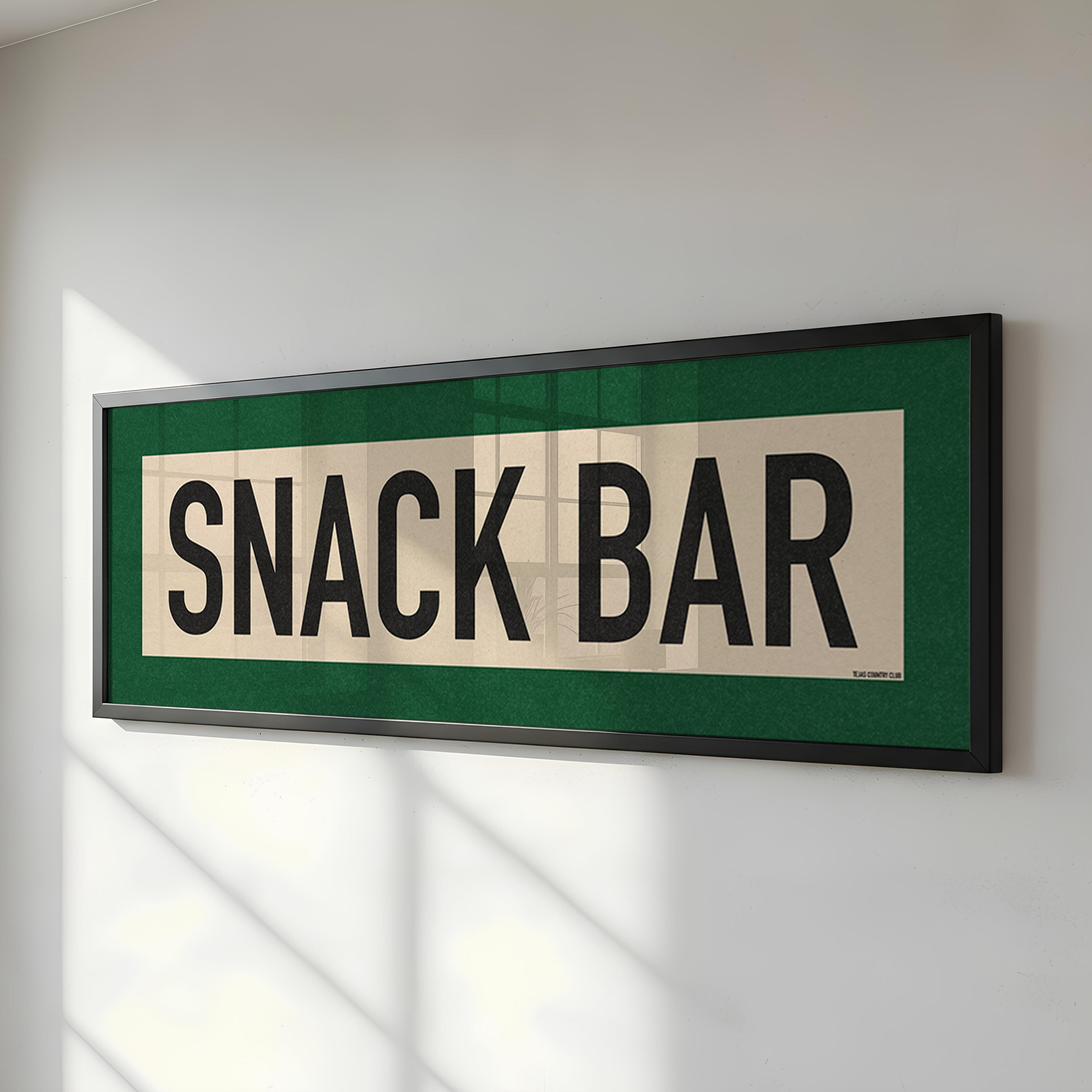 Framed Snack Bar Golf Art Scroll Print - Tejas Country Club