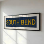 Framed South Bend Navy and Gold Bus Scroll - Tejas Country Club