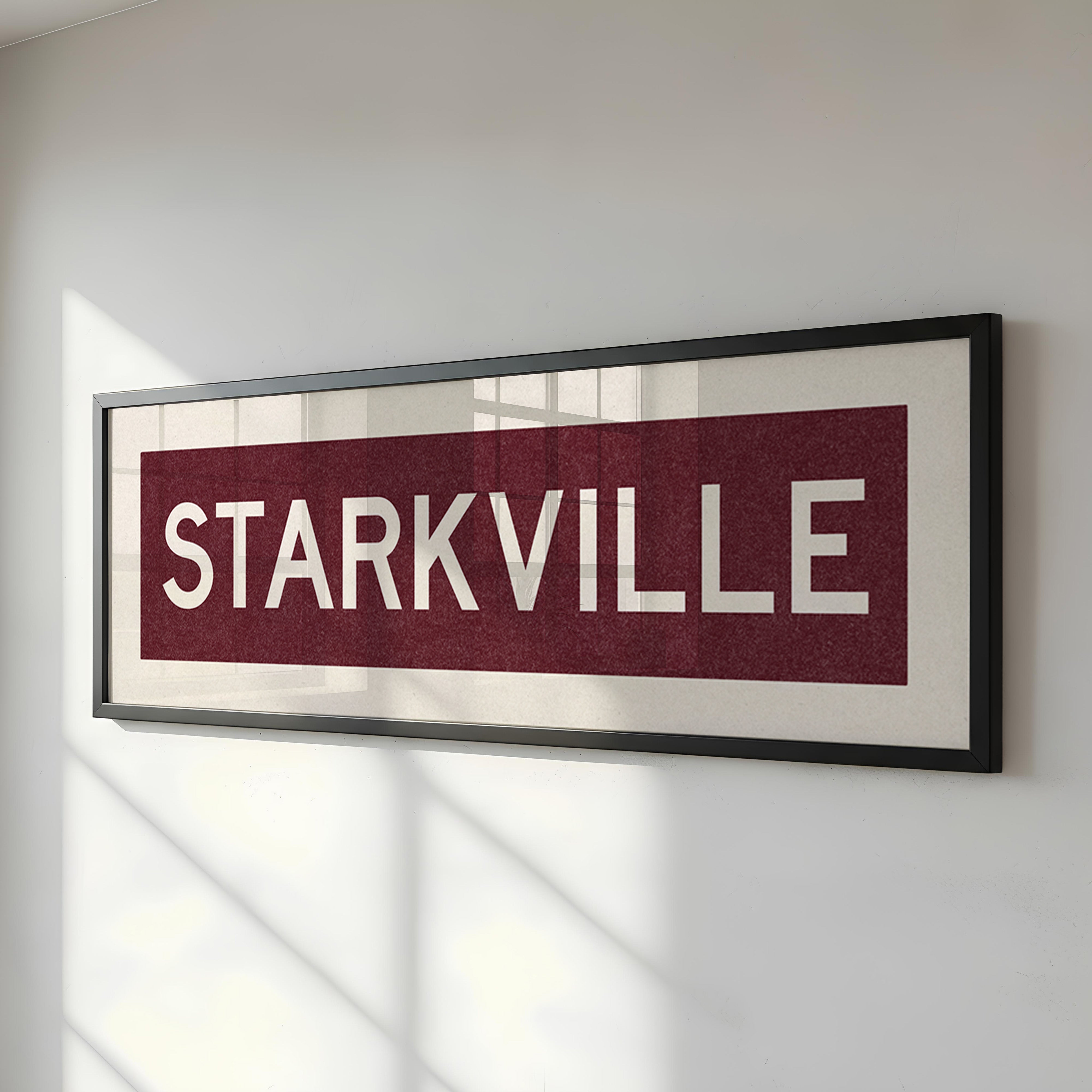 Framed Starkville Maroon Bus Scroll - Tejas Country Club