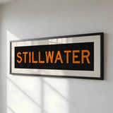 Framed Stillwater Orange Bus Scroll - Tejas Country Club