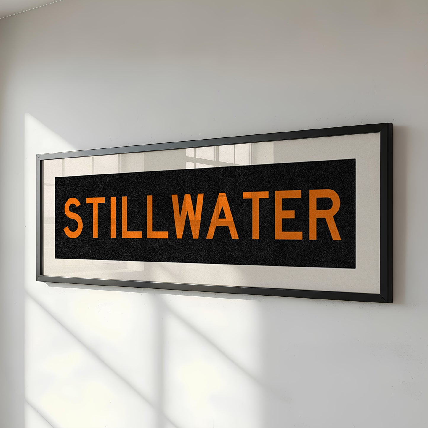 Framed Stillwater Orange Bus Scroll
