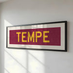Framed Tempe Maroon Bus Scroll - Tejas Country Club