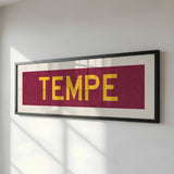 Framed Tempe Maroon Bus Scroll - Tejas Country Club