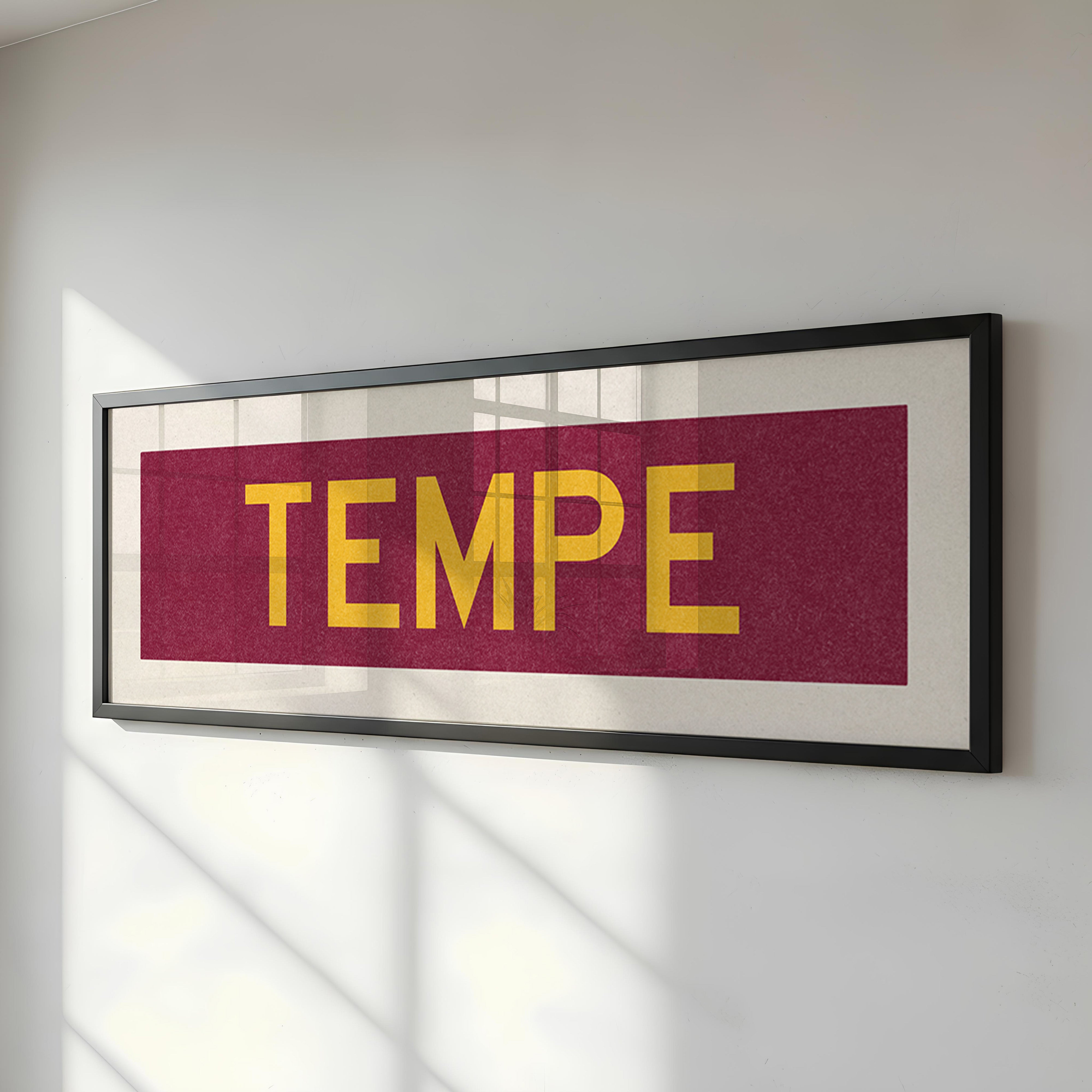 Framed Tempe Maroon Bus Scroll - Tejas Country Club