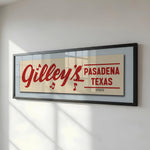 Framed Vintage Gilley's Bumper Sticker Art Print - Tejas Country Club