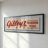 Framed Vintage Gilley's Bumper Sticker Art Print - Tejas Country Club