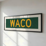Framed Waco Green Bus Scroll - Tejas Country Club