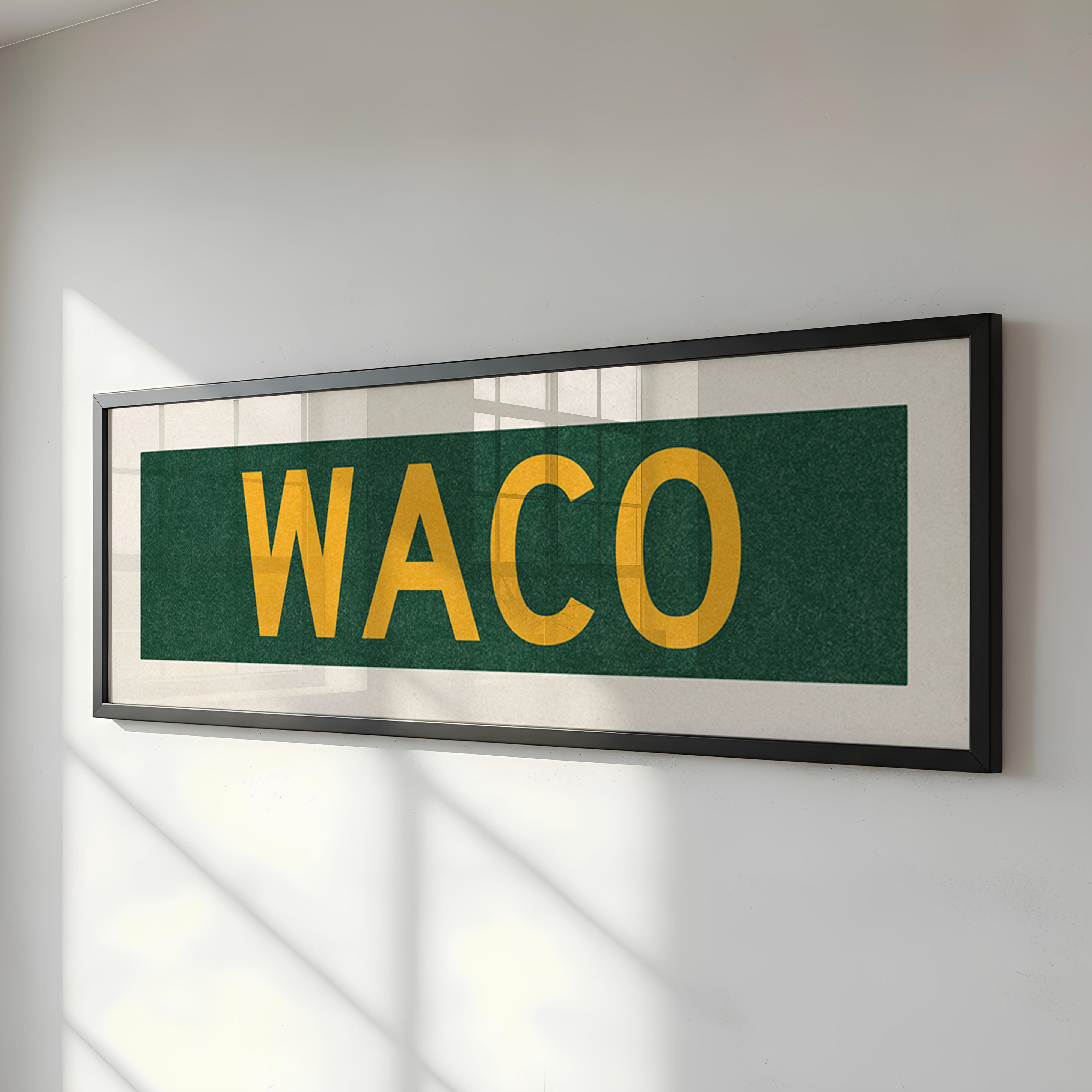 Framed Waco Green Bus Scroll - Tejas Country Club